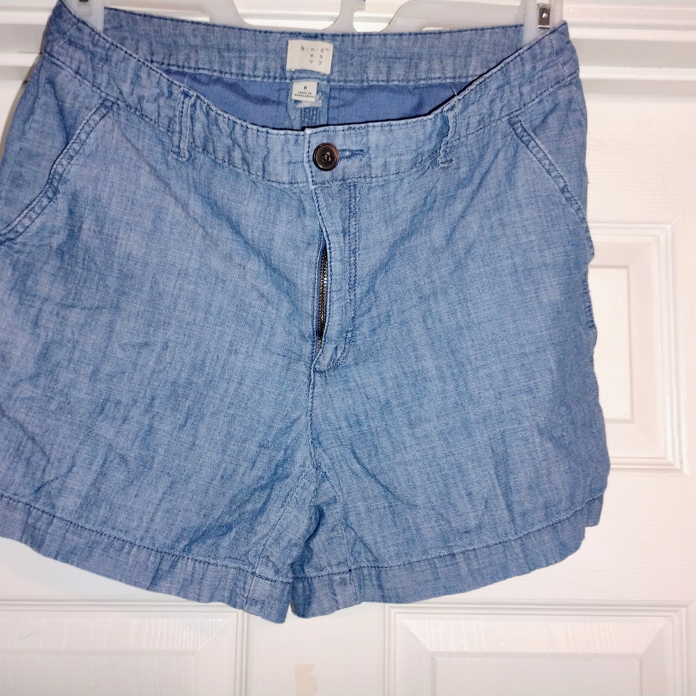 a new day Light Blue 100% Cotton Women's Shorts Sz 8 ISO